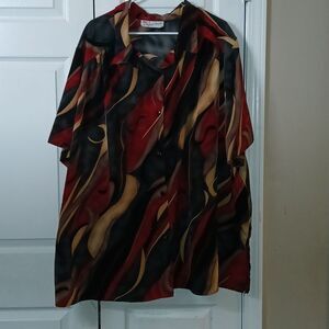 Vintage look unisex  disco groovy button short sleeve shirt  70's look Sz 6XL